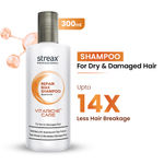 Streax Professional Vitariche Care Repair Max Shampoo For Dry, Damaged Hair, 300 ml