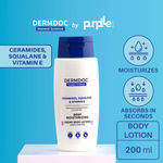DERMDOC by Purplle Ceramides, Squalane & Vitamin E Deep Moisturising Creme Body Lotion (200 ml) | body lotion for dry skin | non-greasy moisturizer, quick absorbing, long lasting moisture