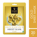 Good Vibes Gold Skin Radiance Sheet Mask | Anti-Ageing, Moisturizing | Vegan, No Parabens, No Sulphates, No Mineral Oil, No Animal Testing (20 gm)