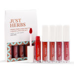 Just Herbs Ayurvedic Liquid Lipstick Kit Set Of 5 With Long Lasting, Hydrating & Lightweight Lip Colour deeps and reds 5 ml