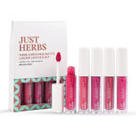 Just Herbs Ayurvedic Liquid Lipstick Kit Set Of 5 With Long Lasting, Hydrating & Lightweight Lip Colour brights and pinks 5 ml