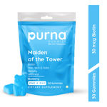 Purna Gummies 5000mcg Biotin Blueberry Gummies With Vitamin B12 For Hair, skin & Nail, 30 Day Pack