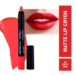 Half N Half Matte Lip Crayon Velvet Soft & Long Lasting, 24h Super Stay, 08 Pretty Pink (3.5 gm)
