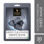 Good Vibes Activated Charcoal Deep Cleansing Sheet Mask | Detoxifying, | Cleanses Dirt & Impurities (20 gm)