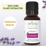 Mystiq Living Lavender Essential Oil (15 ml) 100% Pure, Natural, Undiluted & Therapeutic Grade Best For Aromatherapy, Diffuser, Skin, Hair & Face