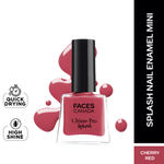 FACES CANADA Ultime Pro Splash Mini Nail Enamel - Cherry Red 110 (5 ml) | Quick Drying | Glossy Finish | Long Lasting | No Chip Formula | High Shine Nail Polish For Women | No Harmful Chemicals