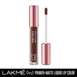 Lakme 9to5 Primer + Matte Liquid Lip Color MB3 Strong Espresso - 4.2 ml