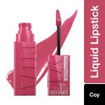 Maybelline Superstay Vinyl Ink Liquid Lipstick, Coy | High Shine That Lasts for 16 HRs | Enriched With Vitamin E & Aloe 4.2 ml