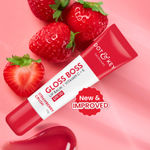 Dot & Key Gloss Boss Strawberry Crush SPF 50 Lip Balm with Vitamin C+E, Tinted Lip balm for Soft and Naturally Pink Lips,A Fades Lip Pi gmentation, Lip balm for Dry & Dark Lips to Lighten - 12 gm