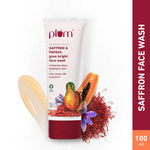 Plum Saffron & Papaya Glow Bright Gel Face Wash For Daily Use, Fights Dull Skin, Gentle & Non-Drying 100 ml