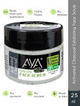 AYA Activated Charcoal Exfoliating Face Scrub, 25 ml | No Paraben, No Silicone, No Sulphate, 100% Vegan