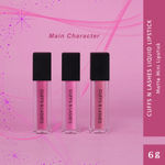 Cuffs N Lashes Matte Mini Set of 3 Matte Liquid Lipstick, Main Character (6 gm)