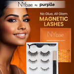 NY Bae Wink Easy Magnetic Eye Lashes|Eyeliner Waterproof | False Eyelashes | Waterproof Mascara| Eye Makeup | Value Pack | Reusable|Korean Beauty Combo of 5