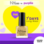 NY Bae Color Rush Nail Paint - Golden Glee 01 (5 ml) | Chip Resistant | Long Lasting | Quick Dry | Gel Nail Polish