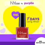 NY Bae Color Rush Nail Paint - Red Royalty 05 (5 ml) | Chip Resistant | Long Lasting | Quick Dry | Gel Nail Polish