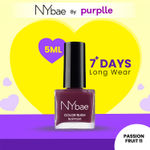 NY Bae Color Rush Nail Paint - Passion Fruit 11 (5 ml) | Chip Resistant | Long Lasting | Quick Dry | Gel Nail Polish