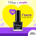 NY Bae Color Rush Nail Paint - Black Bloom 29 (5 ml) | Chip Resistant | Long Lasting | Quick Dry | Gel Nail Polish