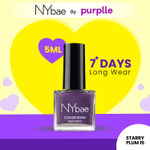 NY Bae Color Rush Nail Paint - Starry Plum 19 (5 ml) | Chip Resistant | Long Lasting | Quick Dry | Gel Nail Polish