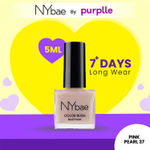 NY Bae Color Rush Nail Paint - Pink Pearl 37 (5 ml) | Chip Resistant | Long Lasting | Quick Dry | Gel Nail Polish