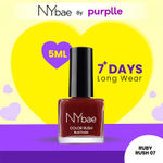 NY Bae Color Rush Nail Paint - Ruby Rush 07 (5 ml) | Chip Resistant | Long Lasting | Quick Dry | Gel Nail Polish