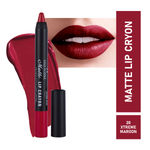 Half N Half Matte Lip Crayon Velvet Soft, Rich Creamy Matte Texture, 24h Super Stay, Waterproof & Non-Transfer, Long Lasting, Matte Finish, 20 Xtreme Maroon (3.5 gm)