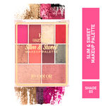 Half N Half 10 Shades Eyeshadow Baked Highlighter Blush Makeup Palette Long Lasting Waterproof Blendable, 11.5 gm
