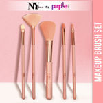 NY Bae Pro Makeup Brush Set | Blending Brush | Flat Brush | Powder Brush | Blush Brush | Highlighter Brush | Fan Brush | Lip Brush | Soft Bristles Pack of 5