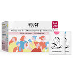 Plush 100% Pure US Cotton Ultra-Thin Rash Free Natural Sanitary Pads - 30 Pads each with Disposable Pouches