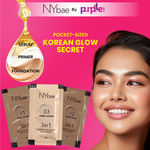 NY Bae 3 in 1 Serum Foundation with Primer | Sampler I Moisturising I Glowing Korean Skin - Medium Skin Tone (3 ml)