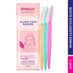 GynoCup Glossy Face Razor for Women | Painless Facial Hair Removal | Easy to Use (Pack of 3)