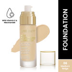 Swiss Beauty High Performance Foundation | Water-Resistant | Medium to Buildable Coverage | Lightweight | Easy to Blend | With Vitamin C & Niacinamide|6 Medium Beige 55 gm