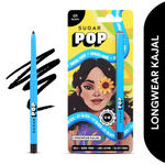 SUGAR POP Longwear Kajal Matte Finish, Intense Dark Kohl Kajal, Smudge Proof Pencil, Water Proof, Single Stroke Velvet Finish Lasts Up To 16Hrs - 01 Black - Pack of 1