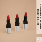 Cuffs N Lashes Doodle Lips Set of 3 Lipsticks I Scribble Red, Crayon Crimson, Scribble Story I Set 1 (6 gm)