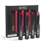 Renee Very Matte Pack of 4 Matte Lipsticks , Intense Color Pay Off, Full Coverage Long Lasting Weightless Velvety Formula, 1.6 gm each