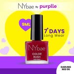 NY Bae Color Rush Nail Paint - Darling Red 06 (9 ml) | Chip Resistant | Long Lasting | Quick Dry | Gel Nail Polish