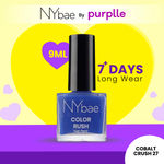 NY Bae Color Rush Nail Paint - Cobalt Crush 27 (9 ml) | Chip Resistant | Long Lasting | Quick Dry | Gel Nail Polish
