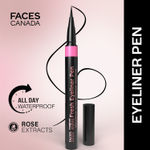 FACES CANADA Magneteyes Fresh Eyeliner Pen - Black, 1 ml | All - Day Waterproof & Smudgeproof | Long-Lasting | Intense Color Payoff | Quick Drying & One Stroke Application | Rose Extract