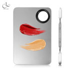 Cuffs N Lashes Stainless Steel Makeup Mixing Plate With Spatula Pack of 2
