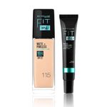 Maybelline New York Fit Me Regime Kit- Fit Me Matte & Poreless Primer+ Fit Me Foundation Shade 115 60 ml