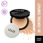Staze 9to9 HD Bright Poreless + Oil Control Compact | 300W Honey | 9 gm