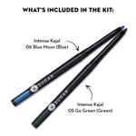 SUGAR Cosmetics Kohl Of Honour - Intense Kajal - 06 Blue Moon (Blue Kajal) & 05 gmo Green (Green Kajal)