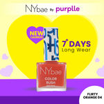 NY Bae Color Rush Nail Paint - Flirty Orange 04 (5.6 ml) | Chip Resistant | Long Lasting | Quick Dry | Gel Nail Polish