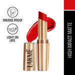 Lakme 9to5 Powerplay Priming Matte Lipstick, Lasts 16hrs, Red Twist, 3.6 gm