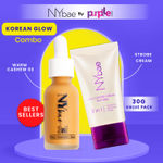 NY Bae Korean Glow Duo - Medium Skin | Strobe Pink Topaz - Value Pack | Warm Cashew Foundation | Skin Tint | Glowy Korean Skin | Fair Skin Tone | Everyday Makeup Kit (60 gm)