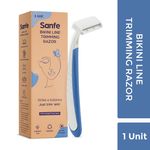 Sanfe Bikini Line Trimming Razor - Stainless Steel blade, comfortable, anti-slip grip with, Instant & Pain Free Remover | Smooth & Shiny Skin | hair removal razor | smooth hair removal | bikini hair removal | women razors | women body razors 1 Pc