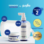 DERMDOC Brightening Booster Duo | 2% Kojic Acid Glow Fusion Formula Night Cream (50 gm) | 5% Glycolic Acid Underarm Spray (100 ml) | Combo of 2