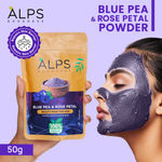 Alps Goodness 100% Natural Blue Pea Powder (50 gm) with Rose Petal Powder | Butterfly Pea Powder | Aparajita | Shankhapushpam