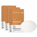 DERMATOUCH Kojic Acid 1% Soap with Glutathione | For Pigmentation & Sun damage | Soap for Men & Women | Suitable for All Skin Types | 75g * 3 = 225g