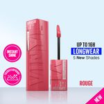 Maybelline New York Super Stay Vinyl Ink Liquid Lipstick, Instant shine color, Rogue - 4.2 ml