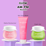 Dot & Key Glow AM PM Routine: Watermelon Gel Face Wash (100 ml) + Watermelon Matte Moisturizer (60 ml) + CICA Night Gel (60 ml)